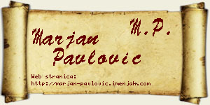 Marjan Pavlović vizit kartica